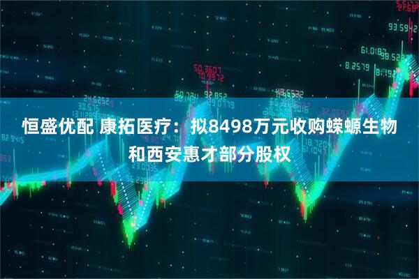 恒盛优配 康拓医疗：拟8498万元收购蝾螈生物和西安惠才部分股权