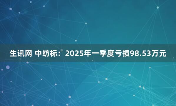 生讯网 中纺标：2025年一季度亏损98.53万元